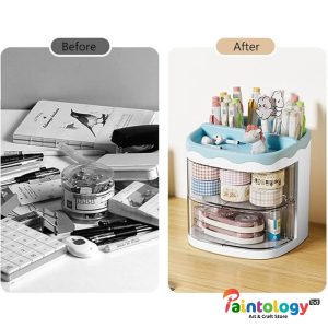 Practical Multi-Functional Desk Organizer Pen Holder Cosmetics Storage Shelf
